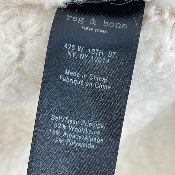 Rag & Bone Womens XXS Adele Ivory Wool Blend Turtleneck Sleeveless Sweater - Picture 6 of 11